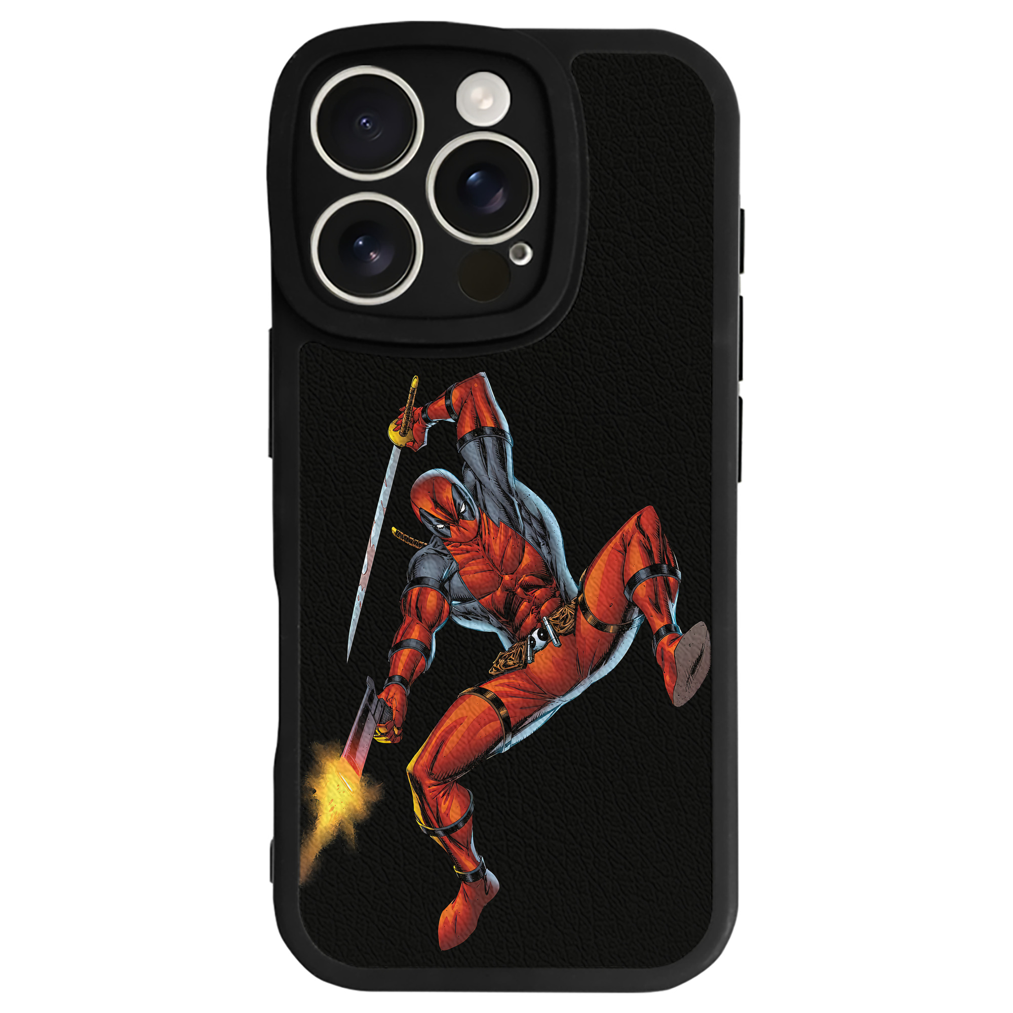 （画像用） Deadpool デッドプール 【iPhone 16シリーズ対応】シリコンスマホケース（レザー調） 材質：シリコン